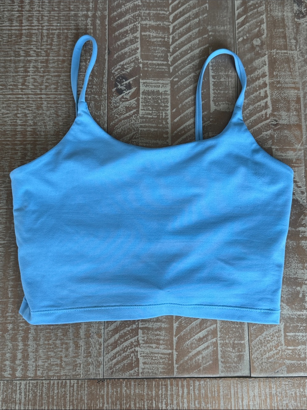 Light Blue Spaghetti Strap Crop Tank - Picture 10 of 11